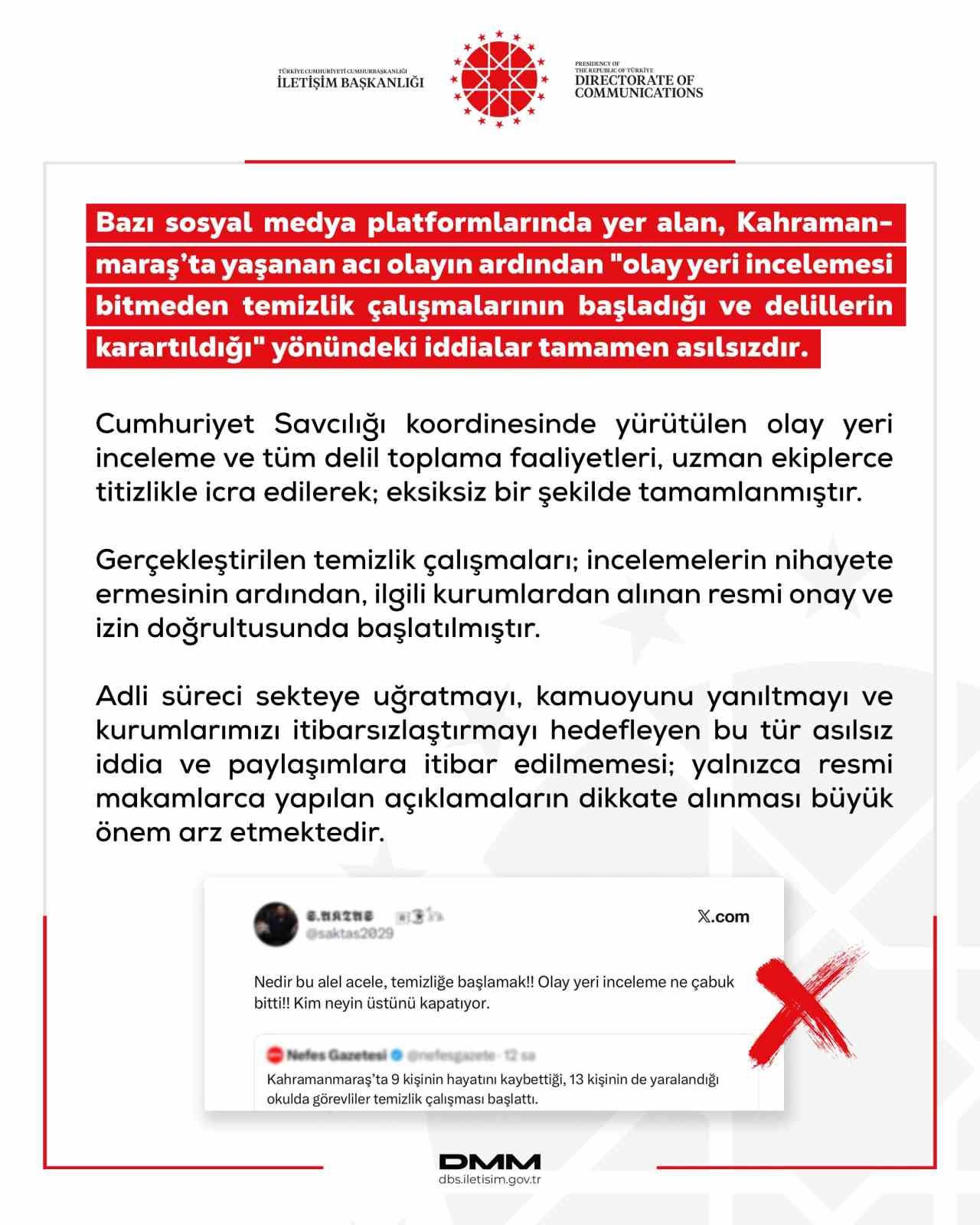 Dezenformasyonla Mücadele Merkezi’nden lisedeki saldırıda ‘delillerin karartıldığı’ iddiasına yalanlama
?v=1