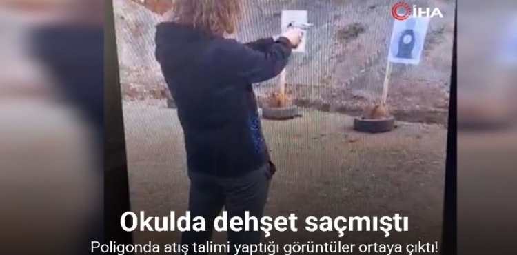 Okulda dehşet saçan saldırganın poligonda atış talimi yaptığı görüntüler ortaya çıktı