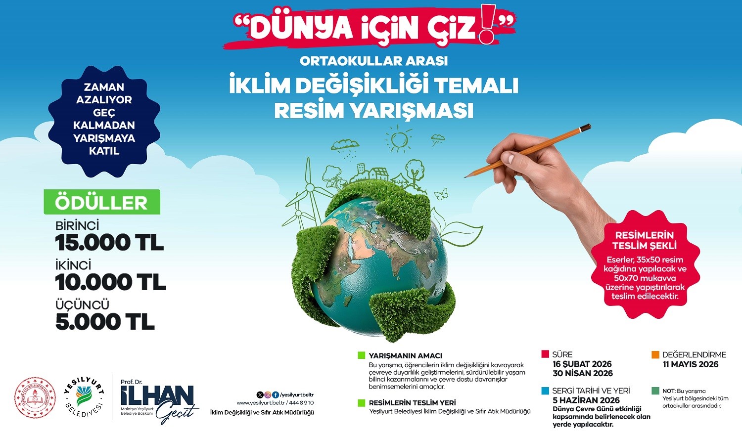 Yeşilyurt Belediyesi iklim değişikliği temalı okullar arası resim yarışması düzenliyor
?v=1