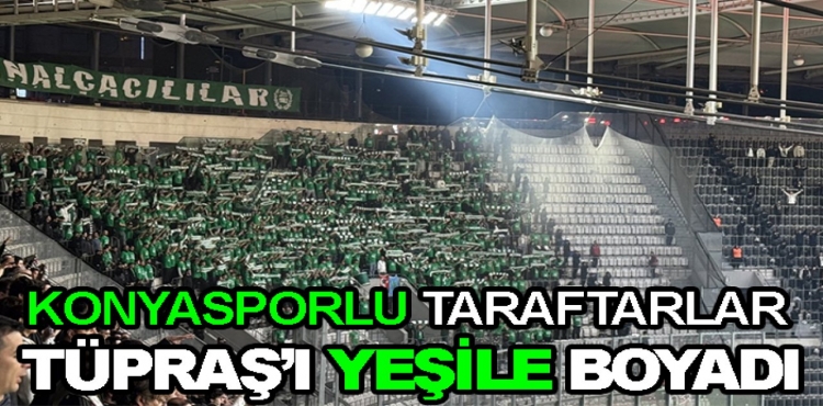 Konyasporlu taraftarlar Tüpraş’ı Yeşile Boyadı
