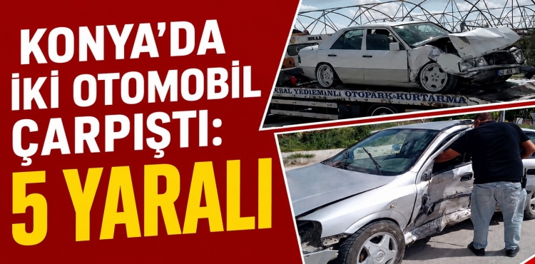Konya’da iki otomobil çarpıştı: 5 yaralı?v=1