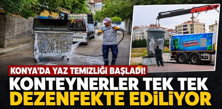 Konya'da Yaz Temizliği Başladı Konteynerler Tek Tek Dezenfekte Ediliyor?v=1