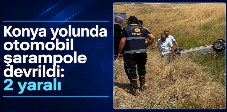 Konya Yolunda Otomobil Şarampole Devrildi 2 Yaralı?v=1