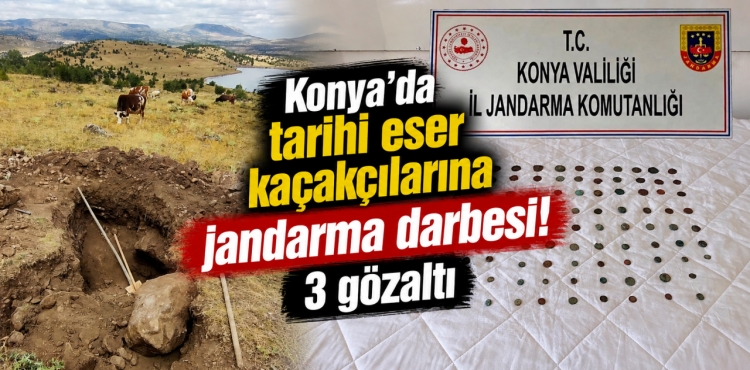 Konya’da Tarihi Eser Operasyonu 100 Sikke Ele Geçirildi