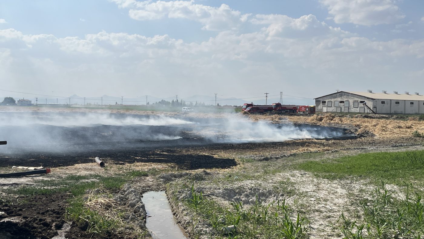 Konya’da Anız Yangını Paniği