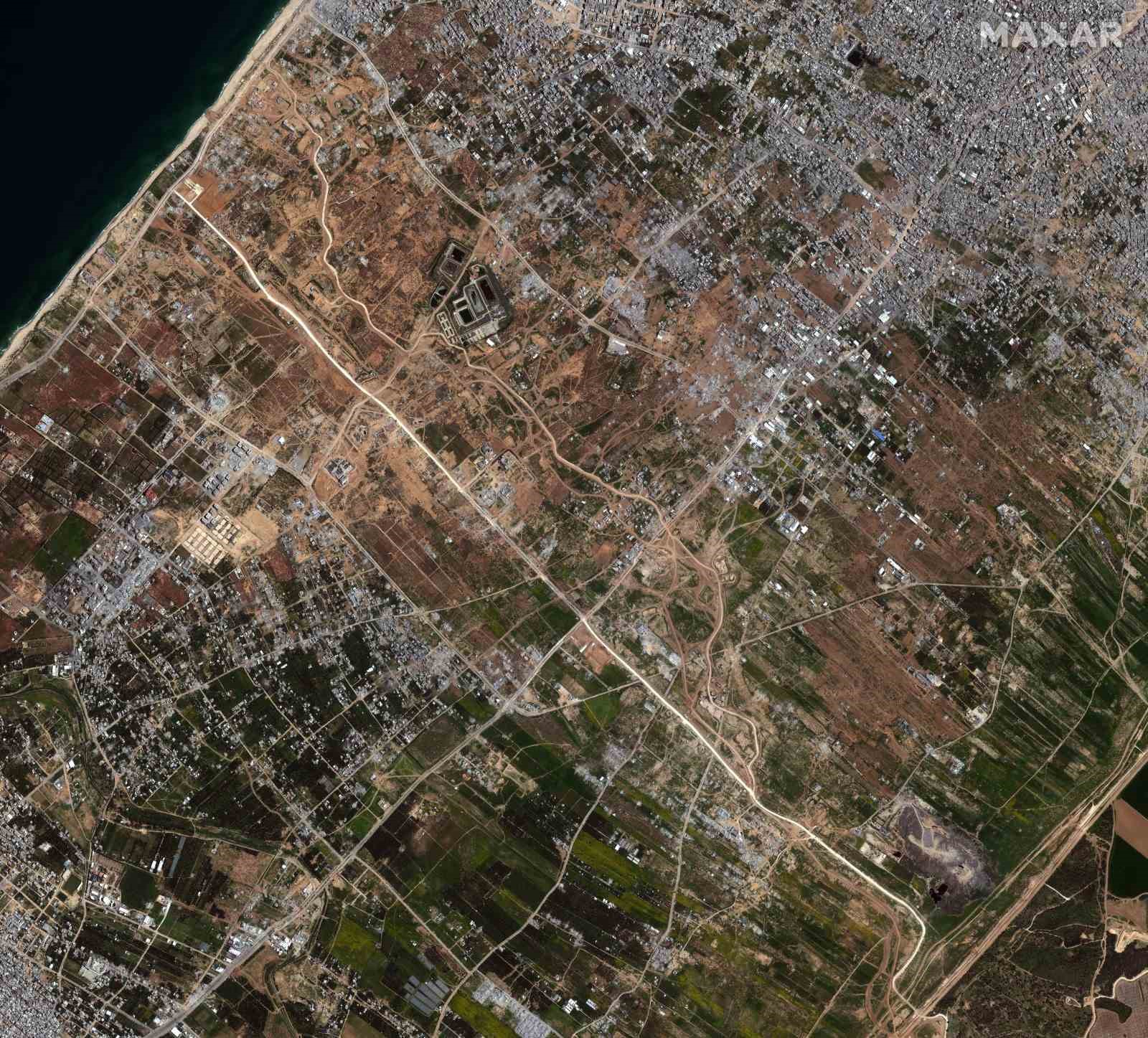 Gazze kıyısına yapılacak limanın inşası uzaydan görüntüledi
