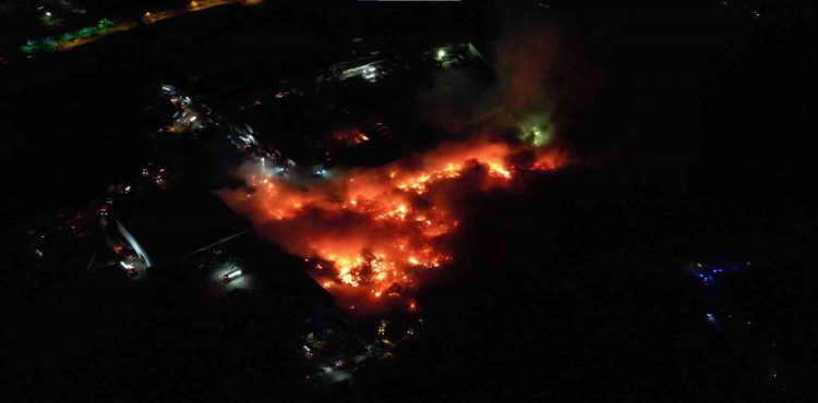 Başkentteki yangın 10. saatinde havadan görüntülendi