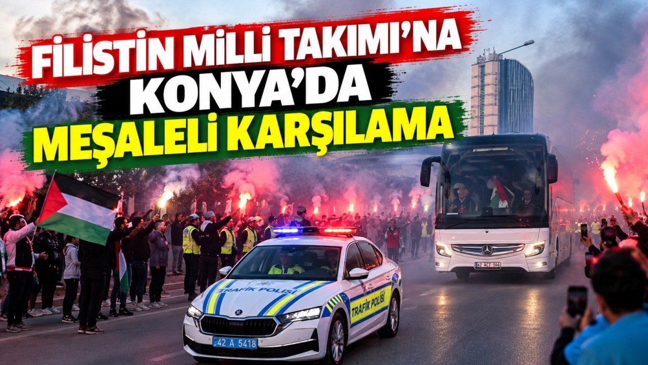 Filistin Milli Takımı’na Konya’da Meşaleli Karşılama