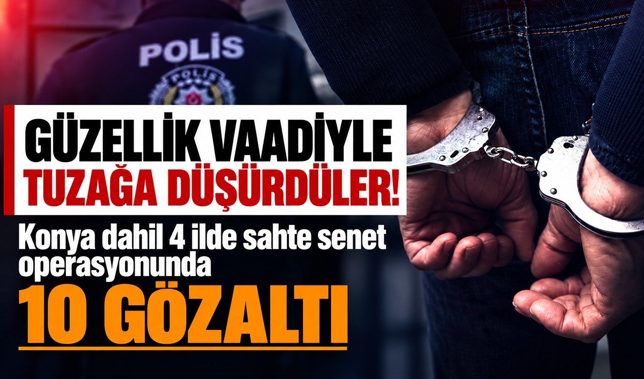 Konya Dahil 4 İlde Sahte Senet Operasyonunda 10 Gözaltı